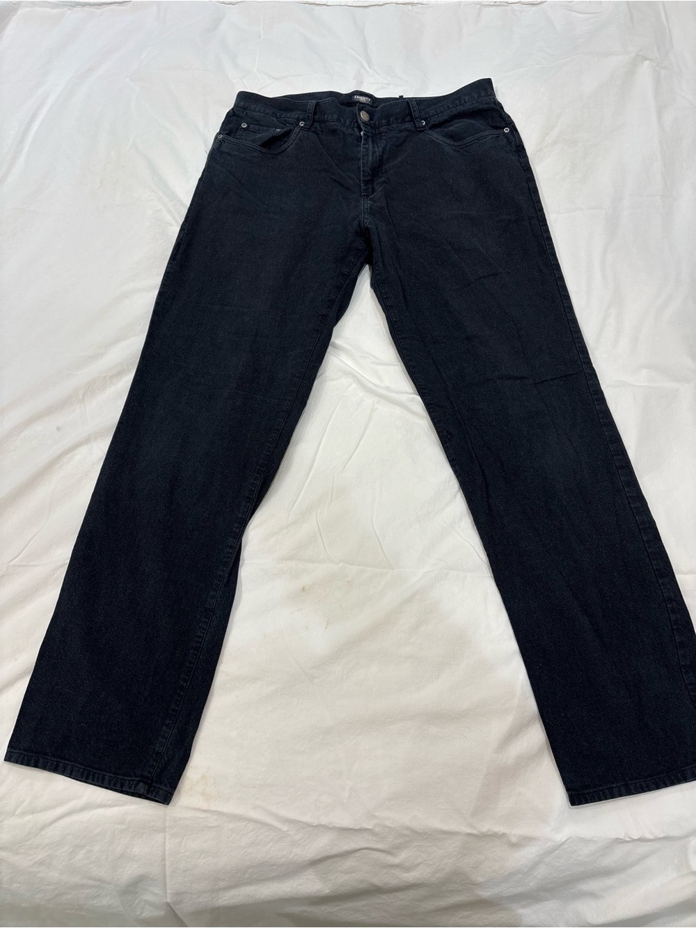 Faherty Men's Black Straight-Leg Jeans